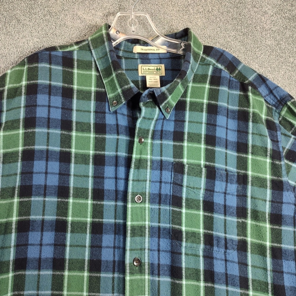 LL Bean Mens Shirt Traditional Fit Long Sleeve Cotton Size XXL Multicolor Casual